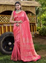 Banarasi Silk Pink Traditional Wear Weaving Saree